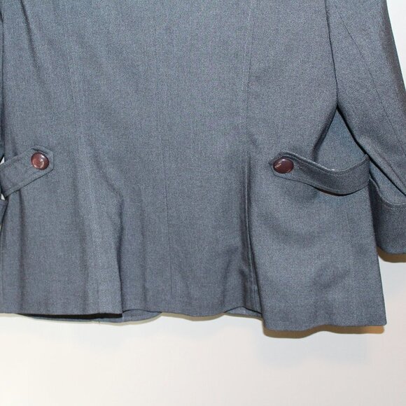 Retro / Vintage Tradition Grey / Black Suit Jacket  | Size 14P - Picture 9 of 11